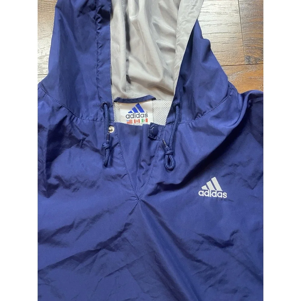 Vtg Adidas Windbreaker Jacket XL Blue Pullover Streetwear Athleisure 90s y2k